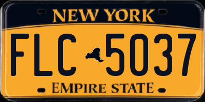 NY license plate FLC5037