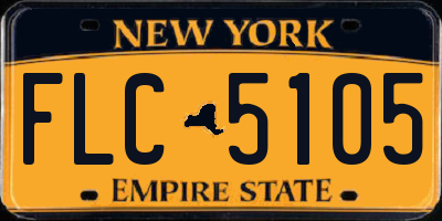 NY license plate FLC5105