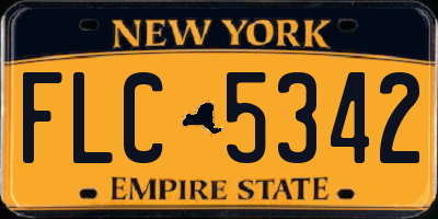 NY license plate FLC5342