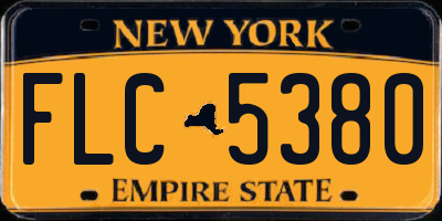 NY license plate FLC5380