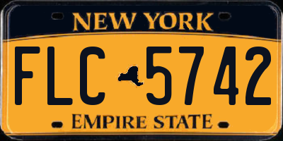 NY license plate FLC5742