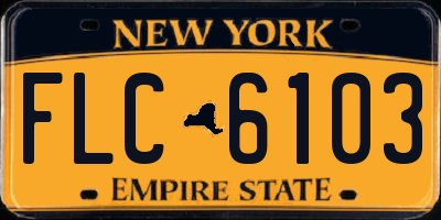 NY license plate FLC6103