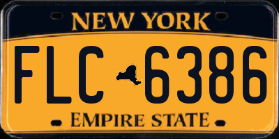 NY license plate FLC6386