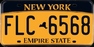 NY license plate FLC6568