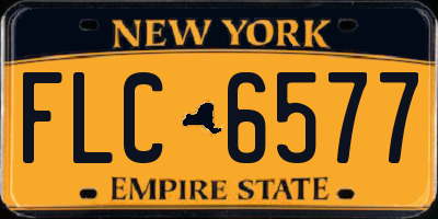 NY license plate FLC6577