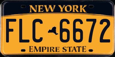 NY license plate FLC6672