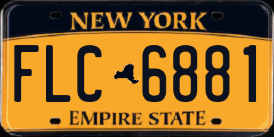 NY license plate FLC6881