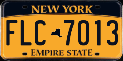 NY license plate FLC7013