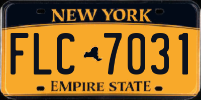 NY license plate FLC7031