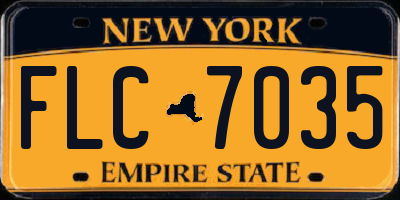 NY license plate FLC7035