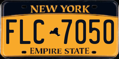 NY license plate FLC7050