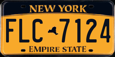 NY license plate FLC7124