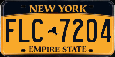 NY license plate FLC7204