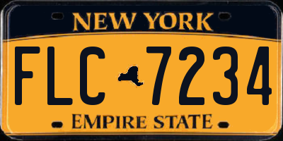 NY license plate FLC7234