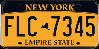 NY license plate FLC7345