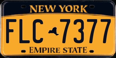 NY license plate FLC7377