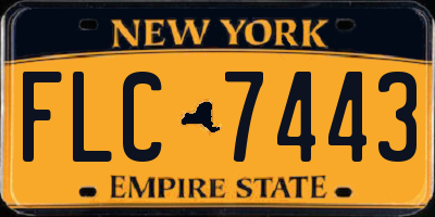NY license plate FLC7443