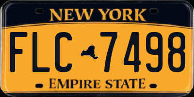 NY license plate FLC7498