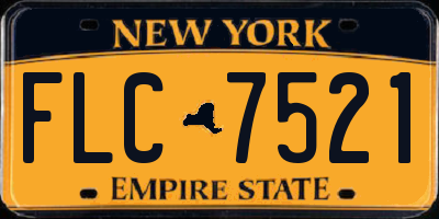 NY license plate FLC7521