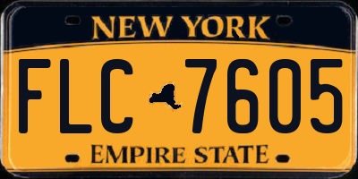 NY license plate FLC7605