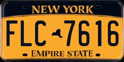 NY license plate FLC7616
