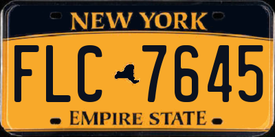 NY license plate FLC7645