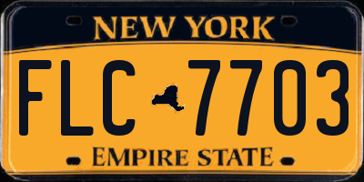 NY license plate FLC7703
