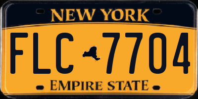 NY license plate FLC7704