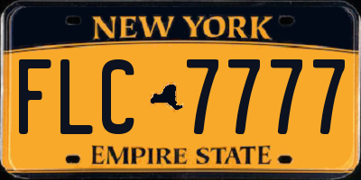 NY license plate FLC7777