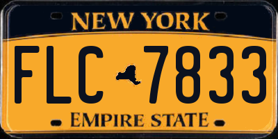 NY license plate FLC7833
