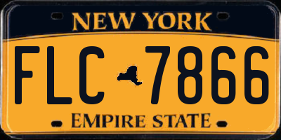 NY license plate FLC7866