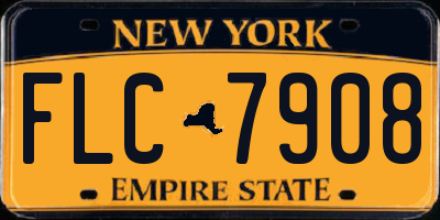 NY license plate FLC7908