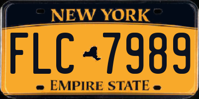 NY license plate FLC7989