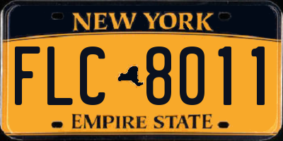 NY license plate FLC8011