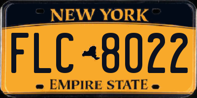 NY license plate FLC8022