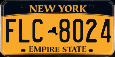 NY license plate FLC8024