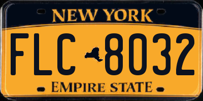 NY license plate FLC8032