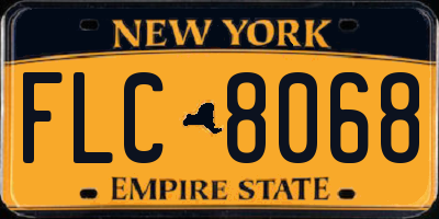 NY license plate FLC8068