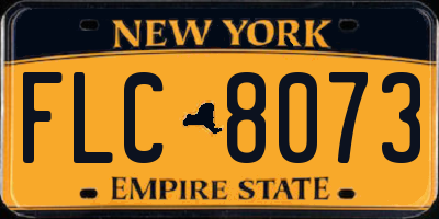 NY license plate FLC8073