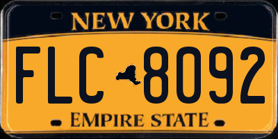 NY license plate FLC8092
