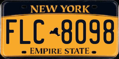 NY license plate FLC8098