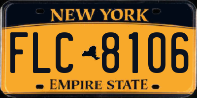 NY license plate FLC8106