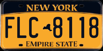 NY license plate FLC8118