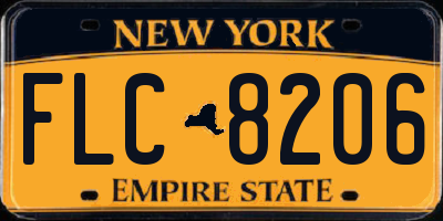 NY license plate FLC8206