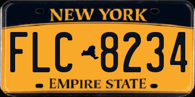 NY license plate FLC8234