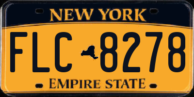 NY license plate FLC8278