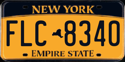 NY license plate FLC8340