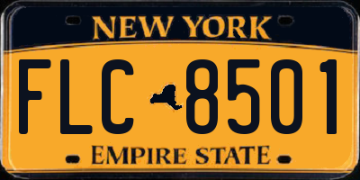 NY license plate FLC8501