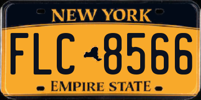 NY license plate FLC8566