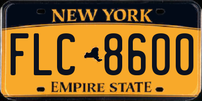 NY license plate FLC8600